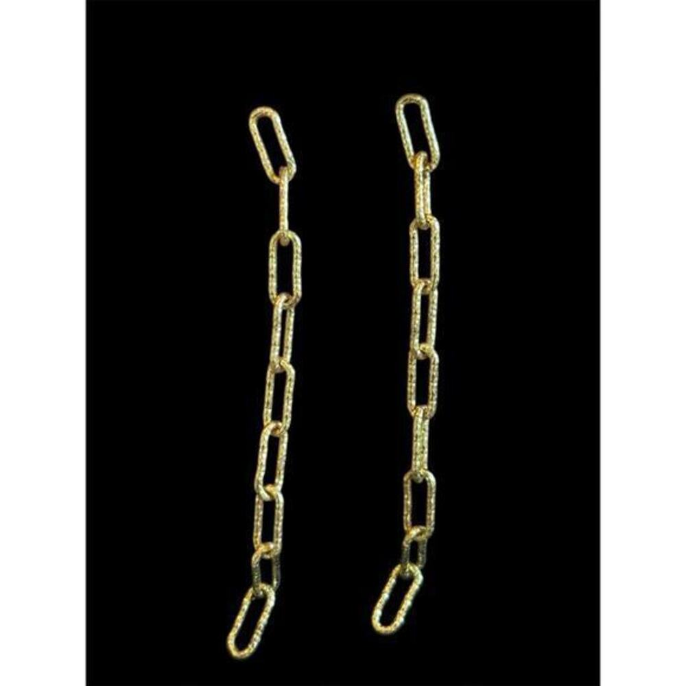 Dyadema Italy Gold Over Sterling Silver Paperclip Link Dangle Earrings 925